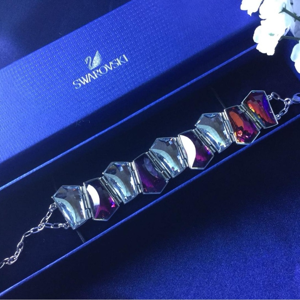 RARE Swarovski Silver Bracelet with Purple Crystals